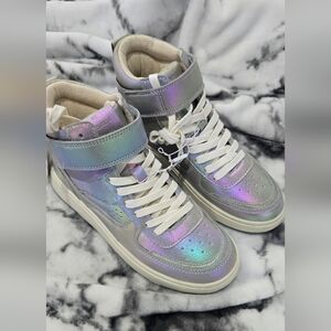 NWT ZARA Iridescent Womens High-Top Sneakers